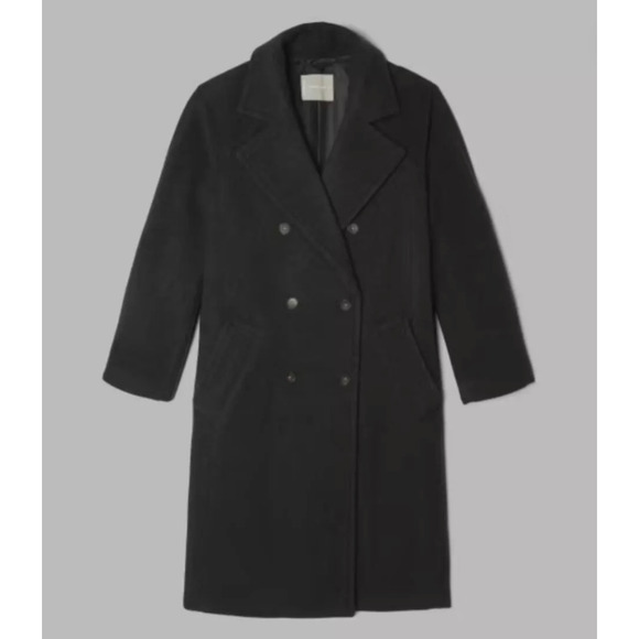 NWOT Everlane Women's The Italian ReWool Long Peacoat Heathered Black Size S - Picture 10 of 16